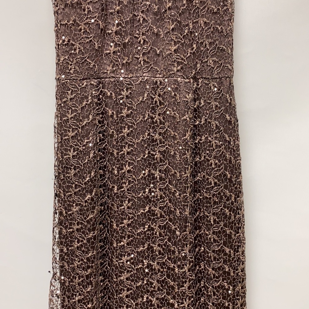 Adrianna Papell halter lace low back long gown - Picture 6 of 12